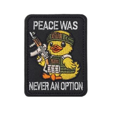 Imagem de Ruoming 1 peça de adesivos de animais com gancho e laço bordado tático militar nacional (Battle Duck 3)