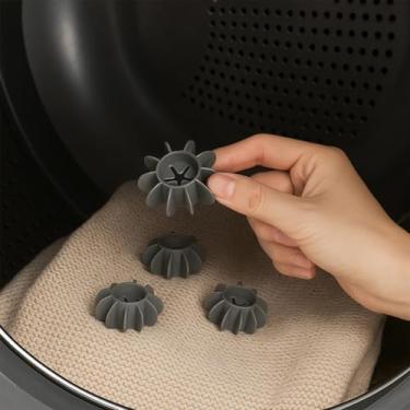 Imagem de 11 bolas reutilizáveis para lavar roupa – bolas de lavagem sem emaranhamento, bolas agitadoras de roupa antiembaraço para roupas mais limpas, lavagem eficaz para todas as máquinas, (cinza)