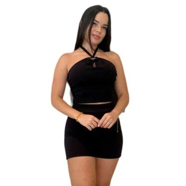 Imagem de Conjunto Feminino Cropped com Amarra no Pescoço com Shortinho - Peneló