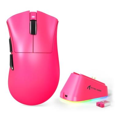 Imagem de MAMBASNAKE ATTACK SHARK V3 PRO 62 g Superlight Mouse para jogos sem fio, base de carregamento magnético RGB, BK52820 Tri-Mode BT/2.4G sem fio/mouse com fio, 25000DPI, 500mAh, 5 botões programáveis