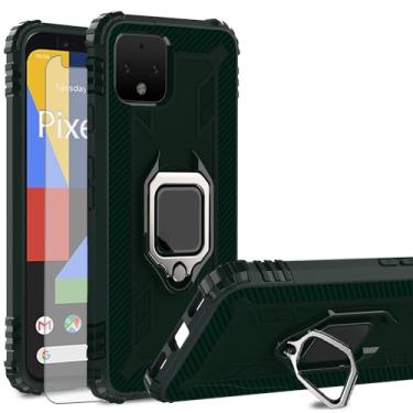 Imagem de Asuwish Capa de telefone para Google Pixel 4 XL com protetor de tela de vidro temperado e suporte de anel fino suporte rígido híbrido celular robusto acessórios para celular Pixle 4XL Pixel4XL 4LX LX