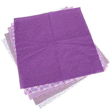 Imagem de Remendo floral quadrado trabalho algodão diy costura artesanato acessórios de roupas para bolsas roupas de bebê crianças cama 5 cores 50x50cm 5 peças (Roxo 5 cores 50 * 50cm)