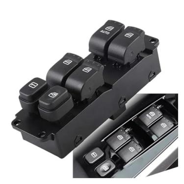 Imagem de Interruptor de controle do vidro elétrico principal compatível com Ssangyong Korando 2011, 2012 e 2013 - Peças do botão regulador do elevador de vidro dianteiro esquerdo