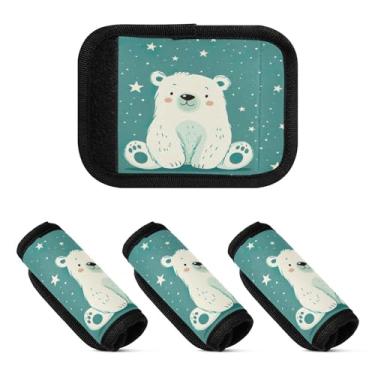 Imagem de Qilmy Bonito polar, alça de bagagem, embalagem com 2 unidades, identificadores de bagagem, identificadores de bagagem, capa confortável para carrinho de bebê, mala de viagem, acessórios de viagem de