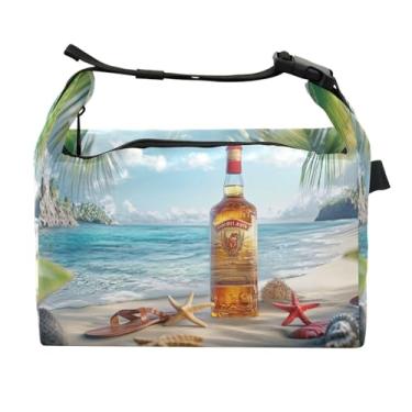 Imagem de STAYTOP Lancheira Wine on The Beach com fivela de alça, lancheira isolada para meninos e meninas, lancheira térmica para trabalho escolar