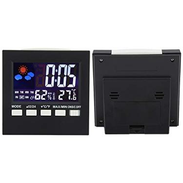 Imagem de Ymiko Despertador Digital Com Luz de Fundo, Monitor de Temperatura e Umidade, Relógio de Mesa Multifuncional para Casa e Escritório