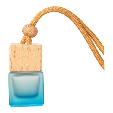 Imagem de Ｂｅｓｇａ Frasco difusor de aromatizador de carro para pendurar, frasco de perfume, 8ml, de vidro vazio para óleo essencial, pingente para decoração de carro e, Azul