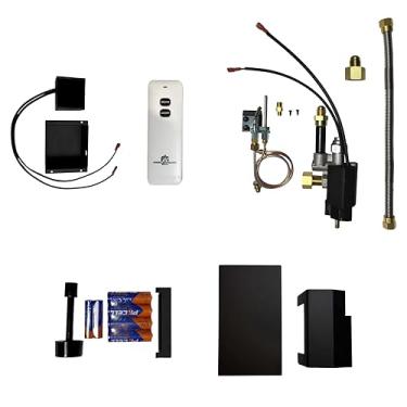 Imagem de Americangaslogs Válvula de Motor com Controle Remoto Altura da Chama Sistema de Controle Piloto de Segurança para Conjuntos de Toras de Gás – Compatível com Gás Natural e Propano (Motor, Prateado)