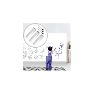 Imagem de Papel de Parede Adesivo PVC Quadro Branco com Marcador, 2 Metros x 45cm, Impermeável, Lavável, Reutilizável, Autoadesivo