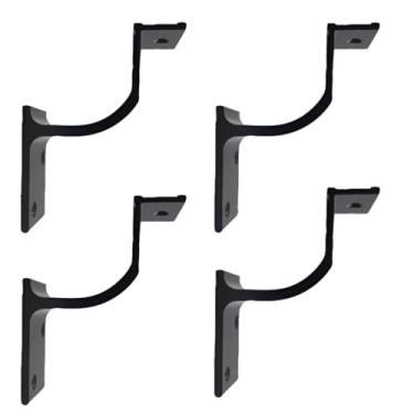 Imagem de Kit 4 Suporte Parede Corrimão para escada Super reforçada, Com acabamento Premium - Barra Alumínio Polido - Alumínio Branco - Aluminio Preto (Alumínio Preto)