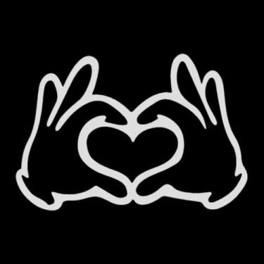 Imagem de Adesivo de carro com arte em vinil coração amor à mão, adesivo durável à prova d'água para janelas/para-choques, cadernos e laptops, presente romântico para amantes (cinza)