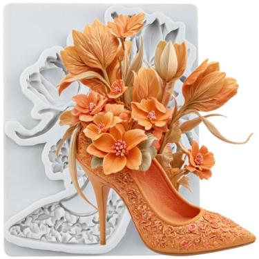 Imagem de MYPRACS Molde de silicone de fondant de salto alto para decoração de bolo de açúcar topo de cupcake pasta de goma de chocolate argila de polímero