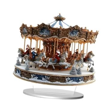 Imagem de IEUDNS Decoração de mesa natalina em acrílico plano 2D com base, ideal para decoração de lareira.