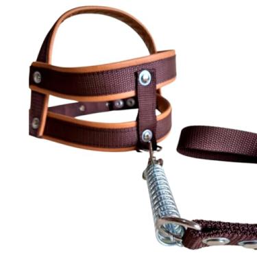 Imagem de Coleira Peitoral para Cachorro Personalizada com Nome e Telefone – Guia Anti Puxão Reforçada Roxa(PP (6kg até 10kg),Marrom)