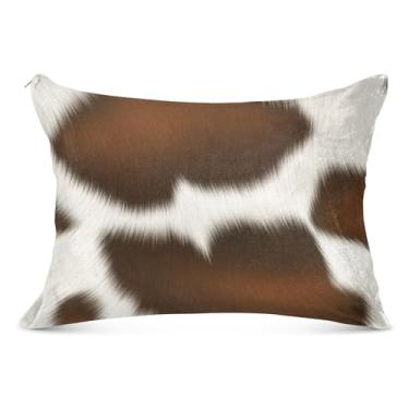 Imagem de Fronha decorativa marrom bege arte arte poliéster padrão queen king size fronhas almofada deslizante casa sala de estar, tamanho padrão, 50,8 cm x 66 cm