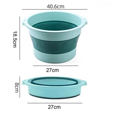 Imagem de Dioche Bacia Dobrável para Pés Banheira de Imersão Dobrável para Pés Grande Capacidade de água Bacia Leve e Portátil para Banho de para Uso Doméstico Acampamento Viagem Material (Verde)