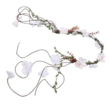 Imagem de Dioche Tecido Flor Coroa Bandana Grinalda Headwear Elegante Floral Argola de Cabelo para Férias na Praia Festa Nupcial Eventos Ao Ar Livre