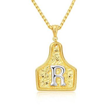 Imagem de rgwtgkyh Colar feminino com fivela de cinto prata com pingente de letra inicial ocidental delicado colar com pingente de letra personalizada joias presentes para cowgirl cowboy, Large, Metal, Sem