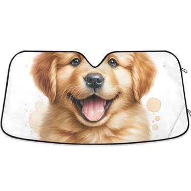 Imagem de Guarda-sol engraçado animal fofo personalizado para para-brisa de carro caminhão dobrável retrátil engraçado protetor de para-brisa automotivo S, 134,6 cm x 59,7 cm