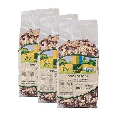 Imagem de Kit 3X: Milho de Pipoca Colorida Orgânico Coopernatural 500g