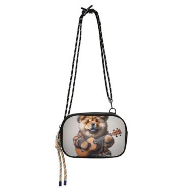 Imagem de TSENQUE Bolsa tiracolo divertida para cachorrinhos Chow Chow Chow para mulheres, bolsas para celular, bolsas femininas fofas de viagem sobre os ombros