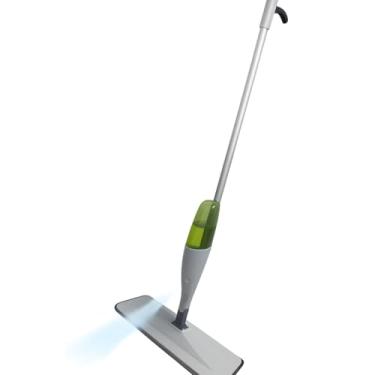 Imagem de Mop Spray com Reservatório de 300ml Limpador de Piso com Borrifador Vassoura Plana em Cinza