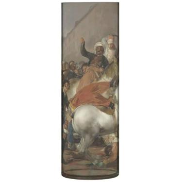 Imagem de Francisco Goya Vaso de mesa central cilíndrico de segundo de maio para mesa vaso de flores redondo personalizado decoração de quarto com estampa fofa, estética, 30 cm x 9,9 cm