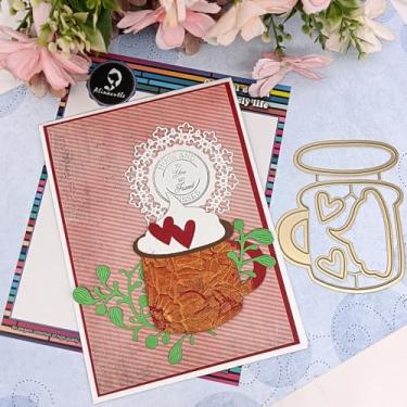 Imagem de Alinacutle Golden Cut Dies corte de metal cortado para embalagem de presente, papel artesanal, fazer cartões, scrapbooking e álbuns, decoração de presentes de Natal (copo de sorvete)