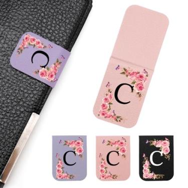 Imagem de WALLFID Conjunto de 3 marcadores magnéticos florais iniciais, marcadores magnéticos finos para livros, agendas e diários, lindos acessórios de leitura para mulheres e amantes de livros (C)