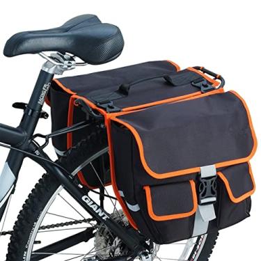 Imagem de Bolsa de lona para bicicleta, equipamento de ciclismo, multifuncional, para banco traseiro, porta-malas, prateleira de bicicleta, bolsa de selim para MTB, equitação, passeio de bicicleta, laranja, 30
