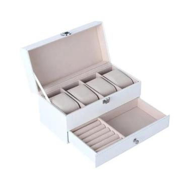 Imagem de Caixa Organizadora De Couro Multiuso Pequena Para Relógios, Óculos E I