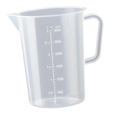 Imagem de SiaBiced Jarra medidora transparente com alça e escala para água, utensílio de cozinha, ideal para confeitaria e culinária, 3000ml