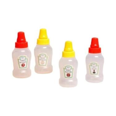 Imagem de Conjunto De 4 Frascos Mini De Molho De Tomate De 25ml, Recipientes De 