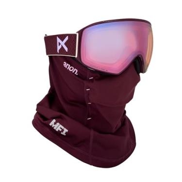 Imagem de Anon Óculos de neve M4 Toric + lente bônus + máscara facial MFI - ajuste de ponte baixa (moldura: cereja profunda, lente: Perceive Cloudy Pink, Lente sobressalente: azul variável)