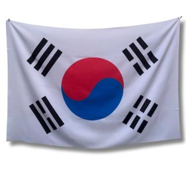 Imagem de Bandeira Decorativa Coreia do Sul, Decoração, Tecido Oxford Premium, Multicolorido, 150x100cm, Sublimação a Laser, Uso Interno e Externo