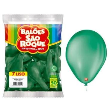 Imagem de Balão São Roque Nº7 Liso 50un - Preto, Rosa Pink, Verde, Vermelho ou S