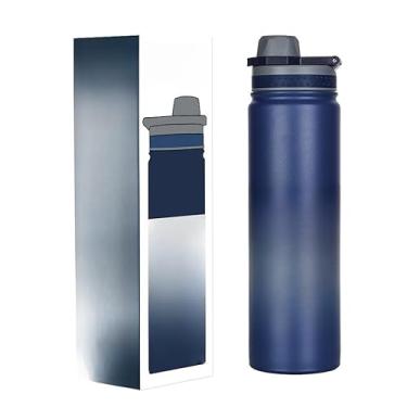 Imagem de Garrafa Térmica Inox 750ml | Vedação Antivazamento | Retém Frio/Quente | Leve p/Carro/Escritório(750ML Azul)
