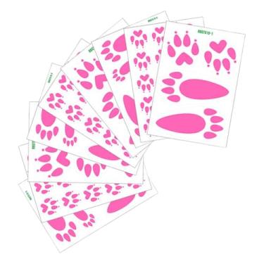 Imagem de Pegadas do Coelho da Páscoa,9 Adesivos Decorativos de PVC Adesivo Dupla Face,Autocolantes de Pegadas de Pata de Coelho | para Vidro Espelho Porta Frigorífico Quarto Cozinha Sala Loja