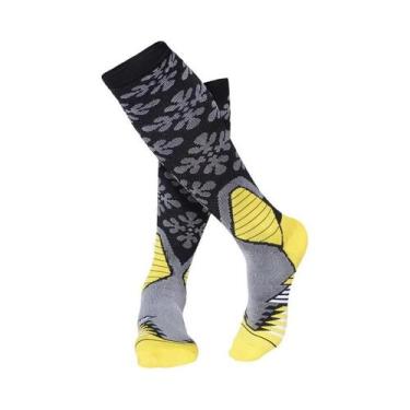 Imagem de Meias De Compressão Amarelas 20-30mmHg Para Homens Esportes Ciclismo F