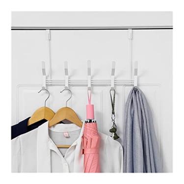 Imagem de Cabide montado na parede, gancho para pendurar na porta, cabide de roupas, cabide na porta, ganchos multiuso para chapéus de cozinha, bolsas, suporte de toalha de parede, prateleira para banheiro