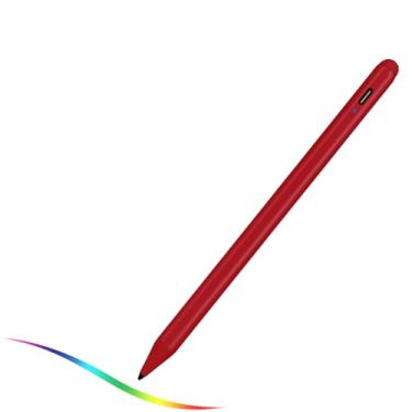 Imagem de Lápis Stylus 2020 iPad 8ª geração de 10,2 polegadas com rejeição de palma tipo C carga 1,5 mm substituível ponta fina 2ª caneta ativa compatível com Apple Pencil para iPad 10,2 polegadas 8ª geração, vermelho