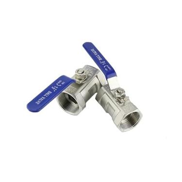 Imagem de Válvula esférica de 2 vias rosca fêmea 1/10.2 cm - 1 1/5.1 cm, válvula de esfera de uma peça com cabo longo aço inoxidável 304(DN10)