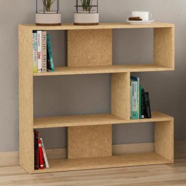 Imagem de Estante Decorativa MDF Cru 90x90x18cm porta livros elegante - SIXTEEN 