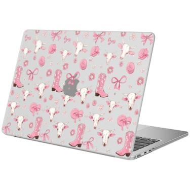 Imagem de BlHMCASE Compatível com MacBook Air 13 polegadas Capa M1 A2337 A2179 A1932 2022 2021 2020 2020 2019 2018, linda capa dura protetora Pink Bow Western Cowgirl para MacBook Air de 13,3 polegadas