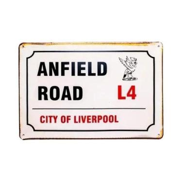 Imagem de Placa De Metal Vintage Retro Liverpool Anfield Road 20x30cm, Pôster Pa