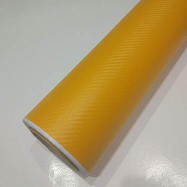 Imagem de Yctze 3d Adesivos de Carro Filme de Fibra de Carbono Envoltório Rolo Filme para Carro Em Relevo Auto-adesivo Variedade de Cores Material Seguro Decalques de (Amarelo, 127 * 20cm)