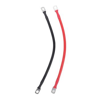 Imagem de Estink Cabo de Bateria 6 AWG, Fio de Cobre Puro OFC 18 Polegadas Com Furos de Terminal de 0,31 Pol e Terminais Estanhados, para Inversor de Energia Solar, Barco, RV, Carro, Moto