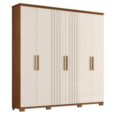 Imagem de Guarda Roupa Casal 6 Portas 214 Cm Avila Nature Off White Henn Nature Off White