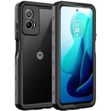 Imagem de Makbstpect Capa à prova d'água para Moto G 5G 2024, protetor de tela integrado, resistente, à prova de poeira, à prova de choque, capa protetora para Moto G 5G, preta
