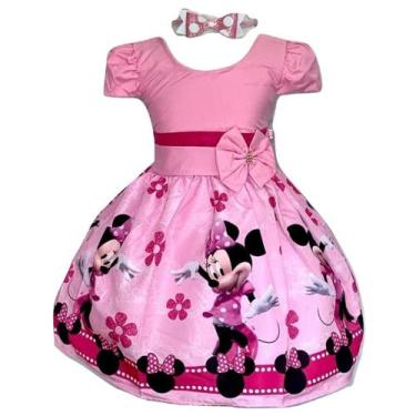Imagem de Vestido Temático Ratinha Flores Rosa Festa - Bento E Maria Moda Infant